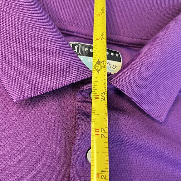 PGA Tour Men's Polo Golf Airflux Purple Short Sleeve Shirt Small New Without Tag - Picture 7 of 7